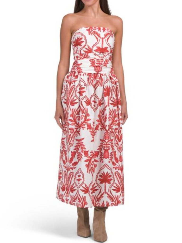 Band Of The Free Strapless Print Dress